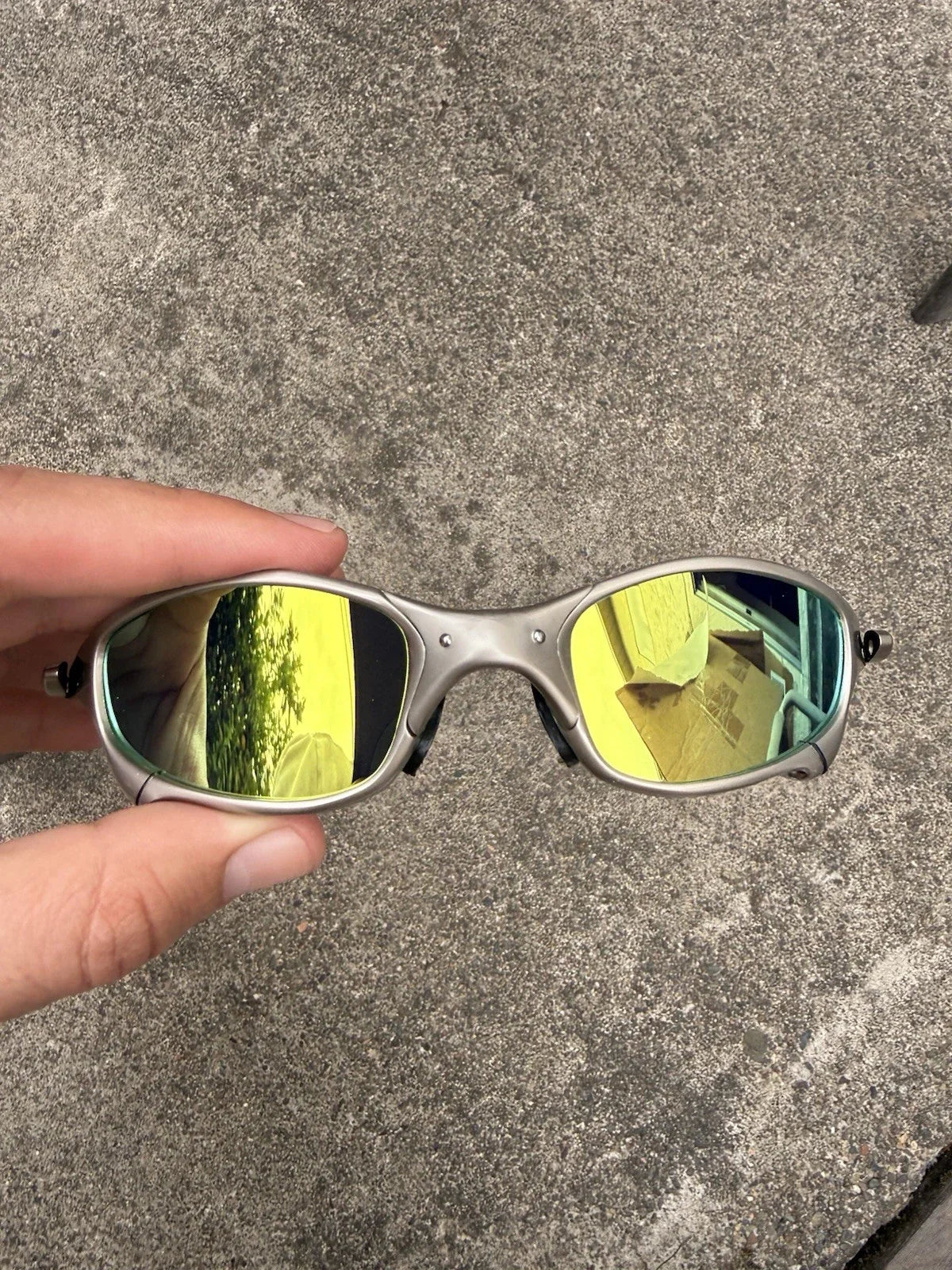 Juliet X-Metal Sunglasses, Lime Polarized lenses
