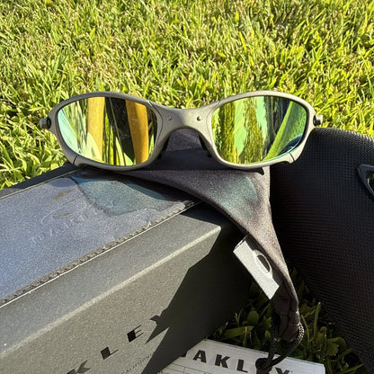 Juliet X-Metal Sunglasses, Yellow Green Polarized lenses