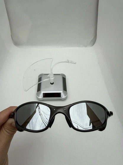 Juliet X-Metal Sunglasses, Mirror Black lenses
